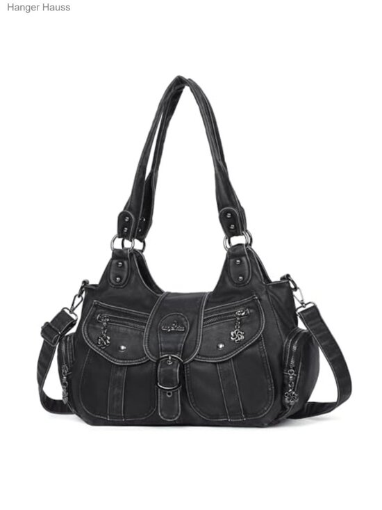 Handbags - Vegan Leather Hobo Bag Women Shoulder Crossbody Tote Purse Handbag